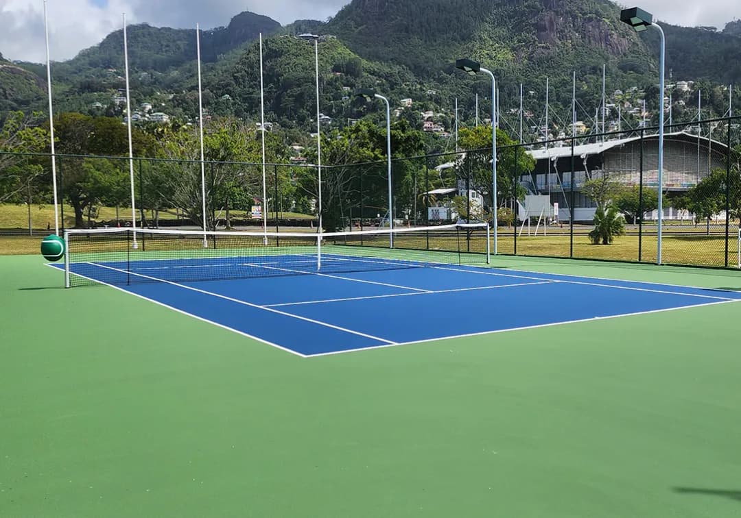 Roche Caiman Sports Complex tennis court in Mahe