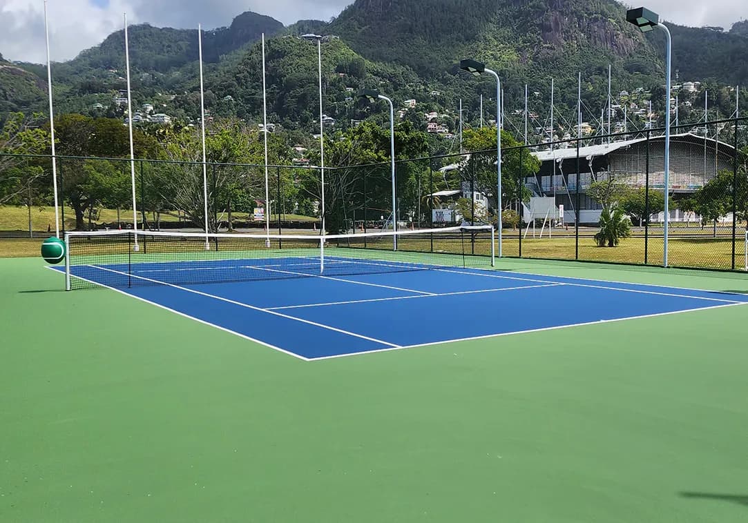 Roche Caiman Sports Complex tennis court in Mahe